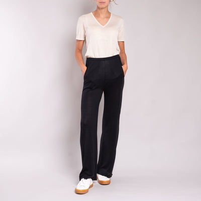 Silk & Cashmere Trousers in Black