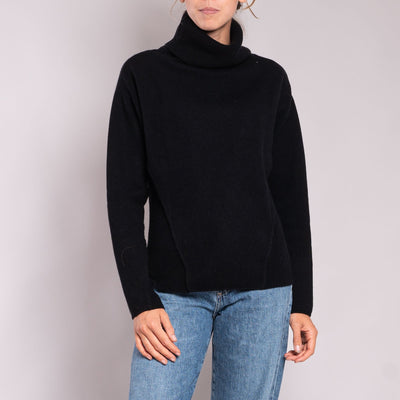 Thick Roll Neck Jumper in Black