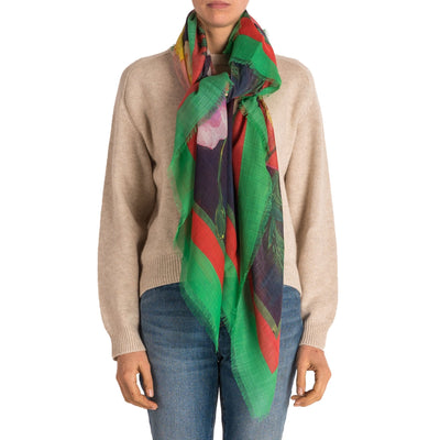 JOY MILLER Old Master Poppies Scarf in Multi