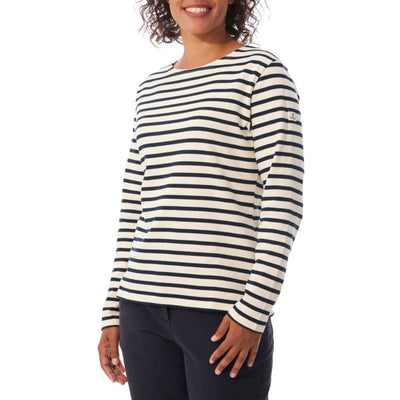 Marinella Bicolour Stripe Top in Ecru/Marine