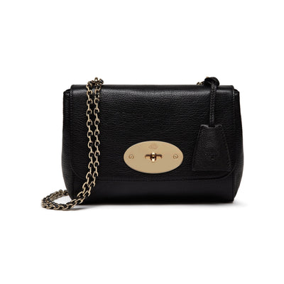 Lily Glossy Goat Bag - Black