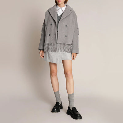 Eximillian Tassel Coat in Grey