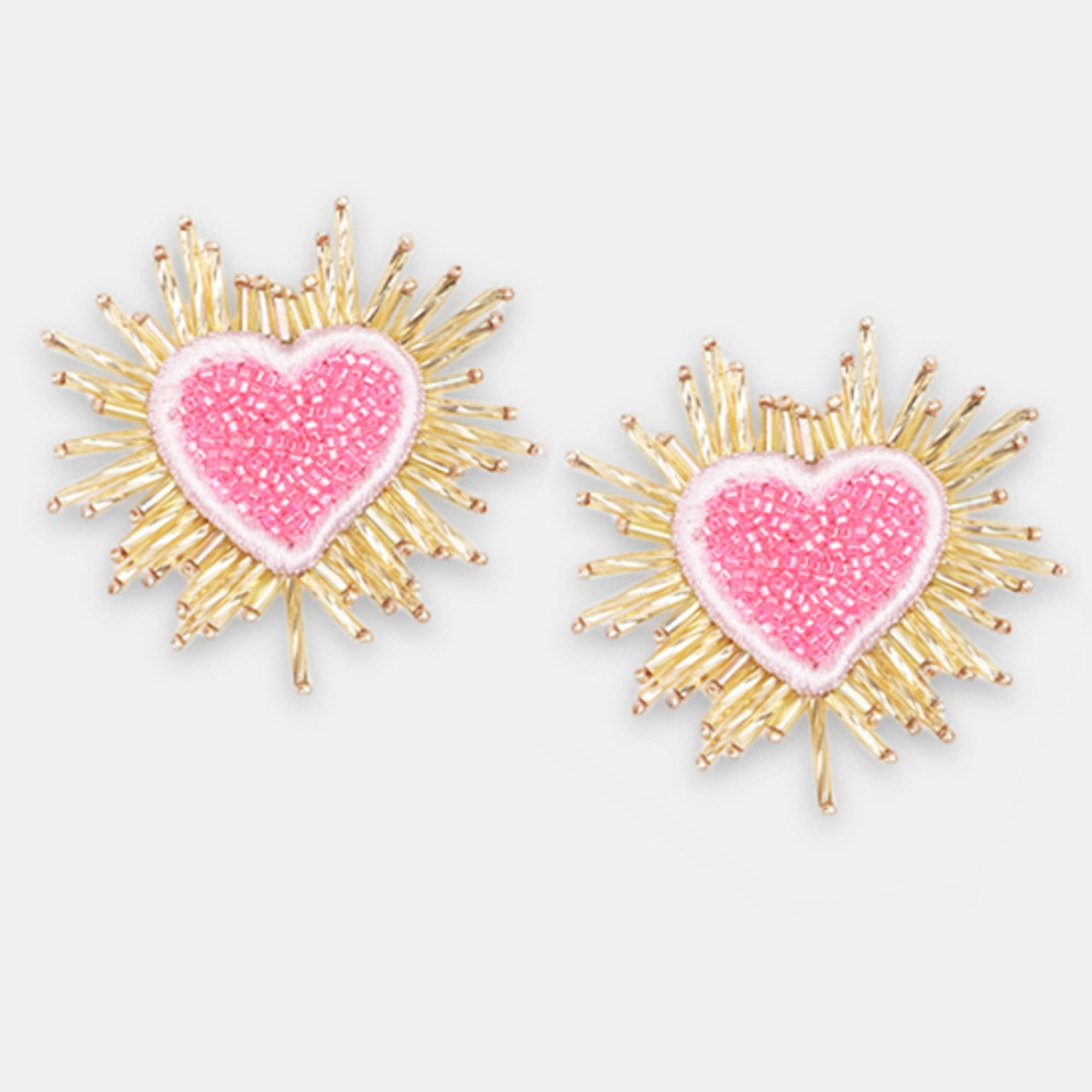 Beaded 2025 heart earrings