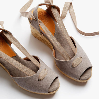 PENELOPE CHILVERS High Catalina Atelier Linen Espadrille - Taupe