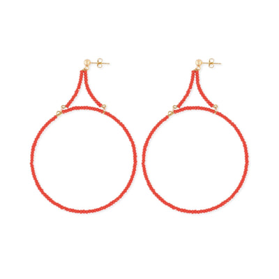 PHILIPPA KUNISCH Large Hoop Earrings in Red