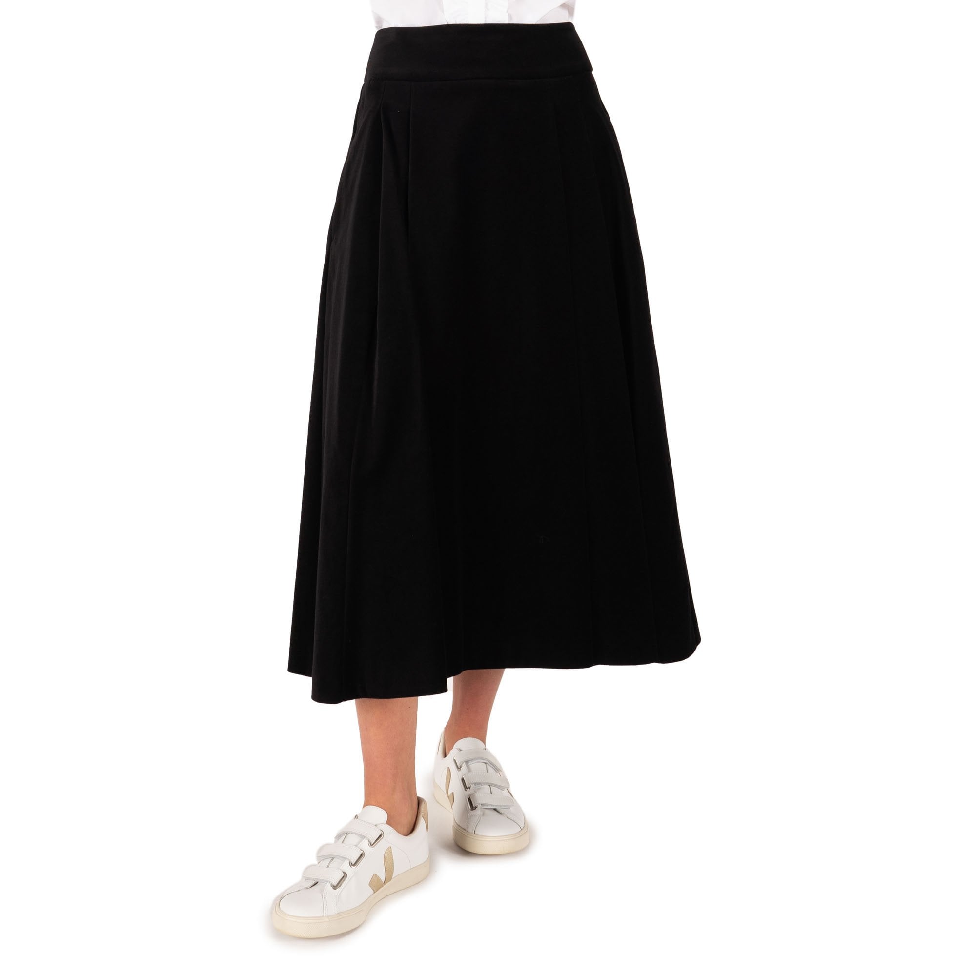 Black cotton shop velvet skirt