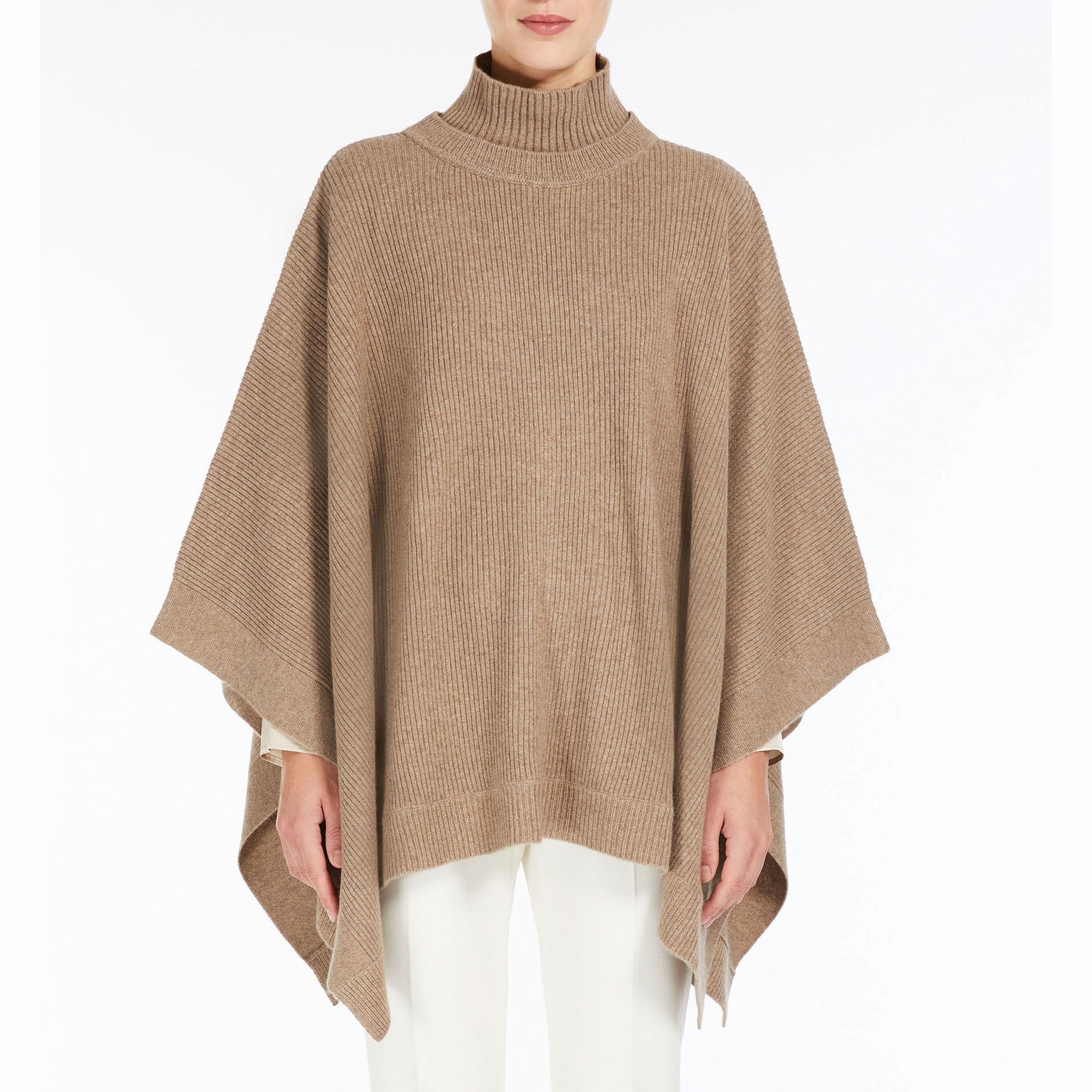 Beige shop cashmere poncho