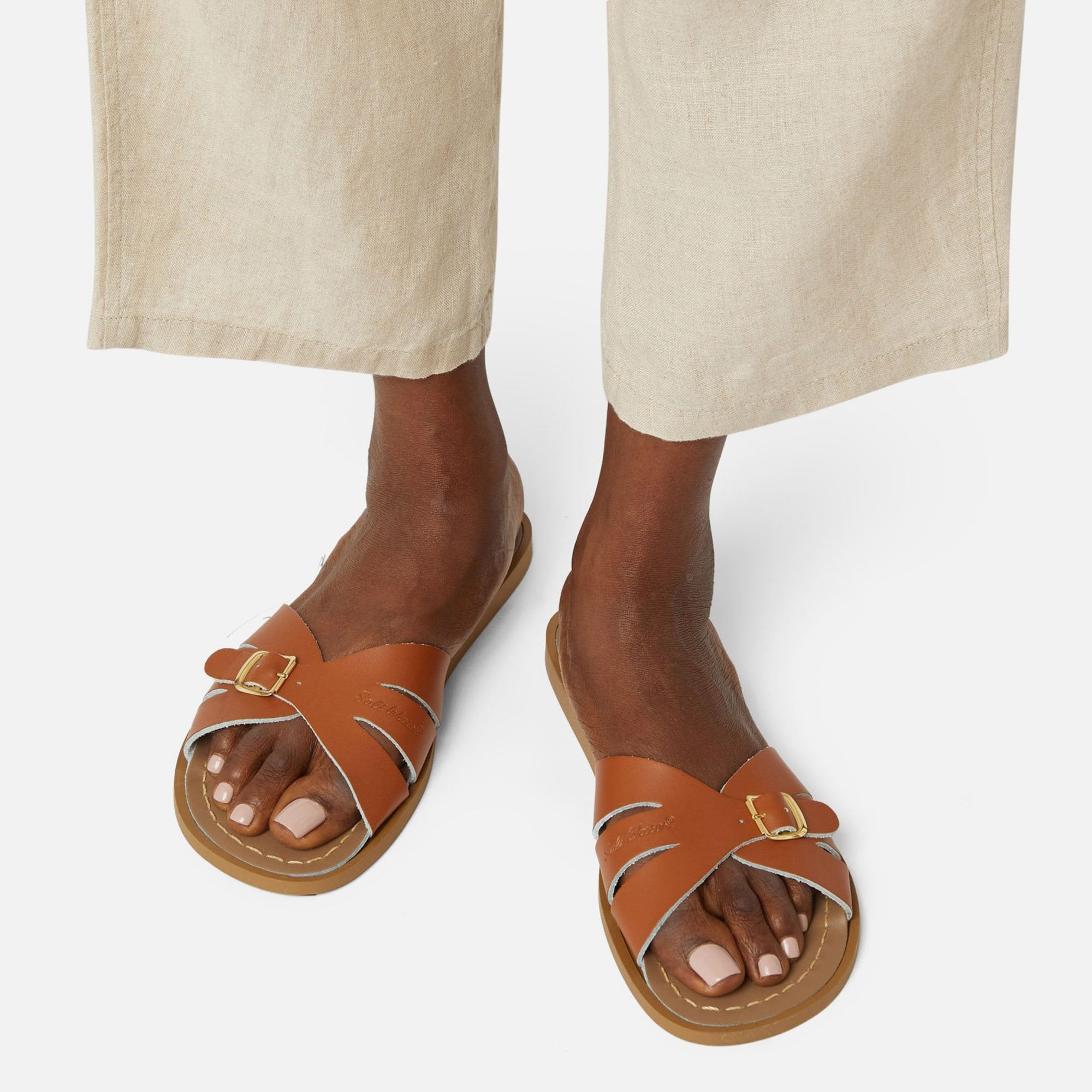 Shark Adult Sandals in Tan by Salt-Water – Junior Edition