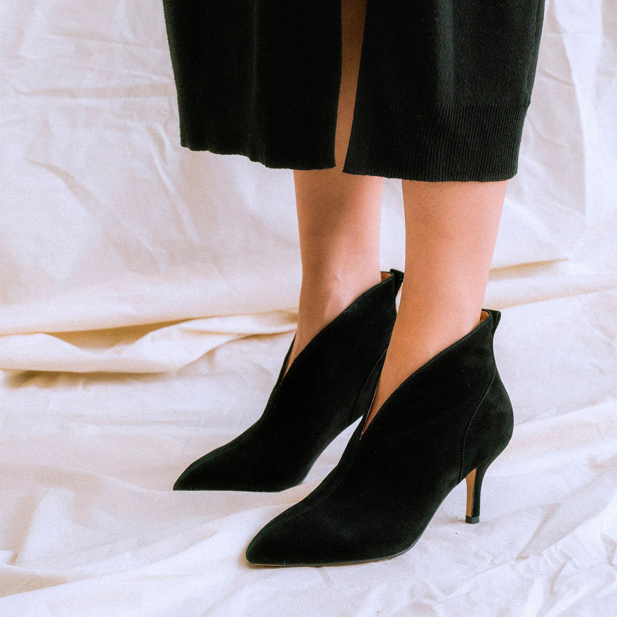 Front cut sale suede boots